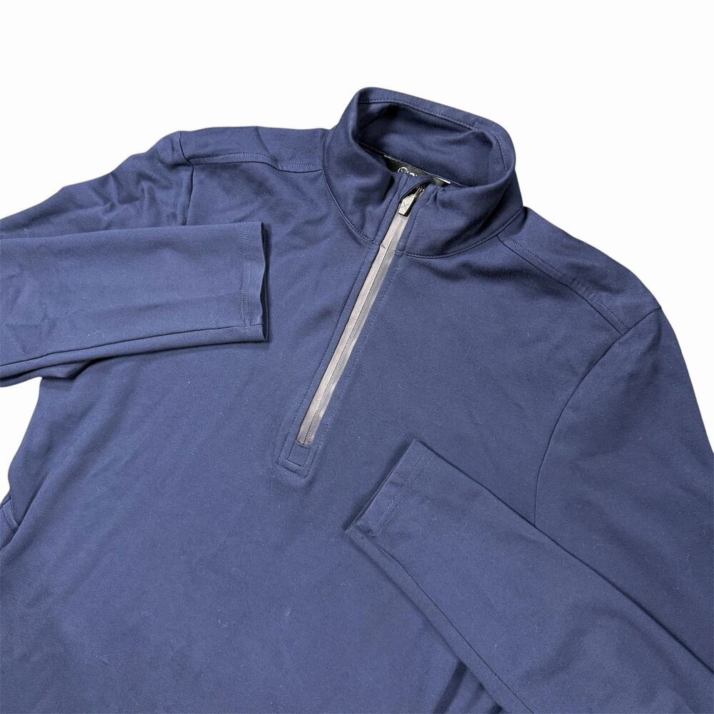 CUTS Clothing Men’s Small Navy 1/4 Zip Pullover Performance Stretch Sweater